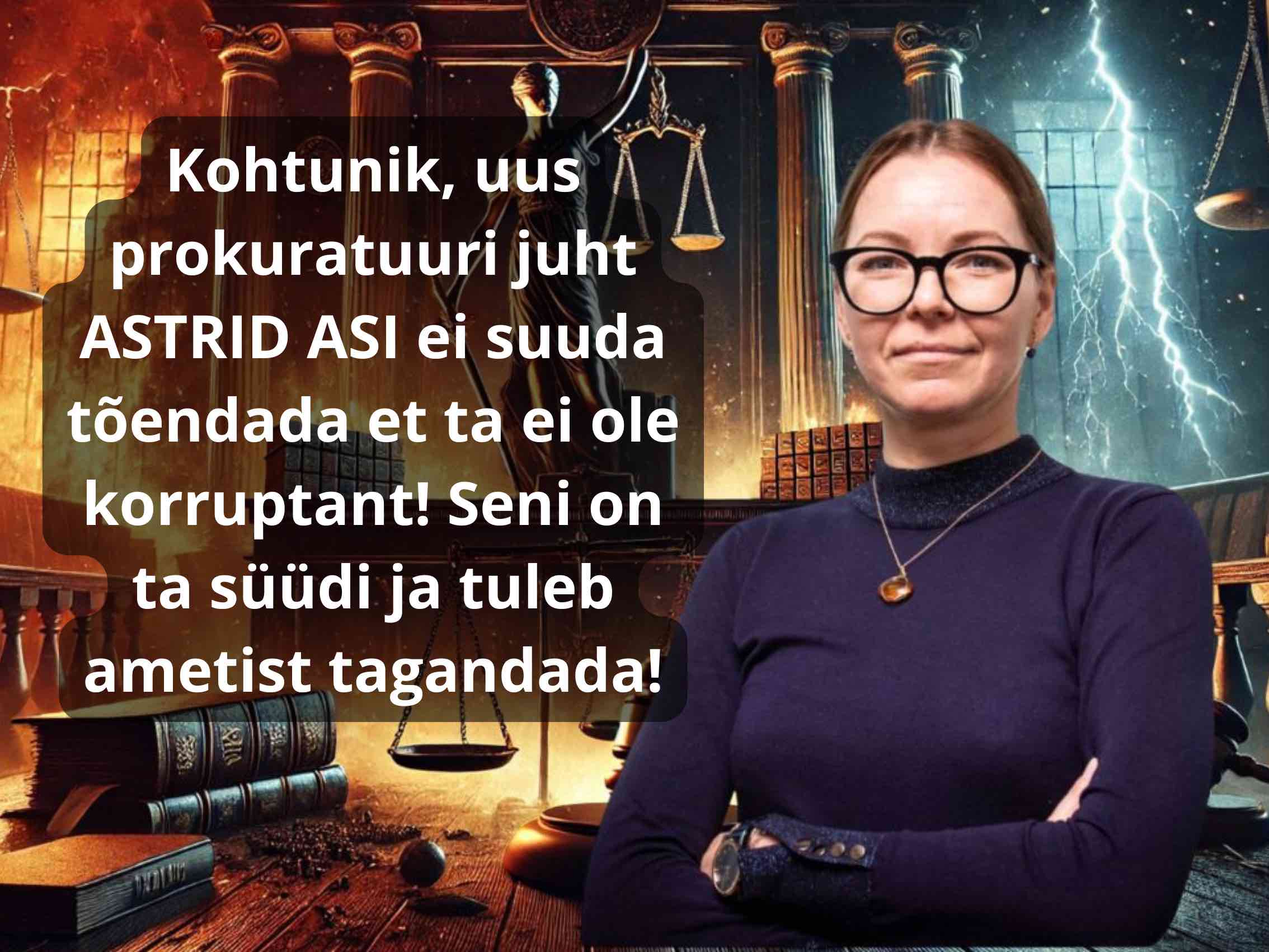 Kohtunik, uus prokuratuuri juht ASTRID ASI ei suuda tõendada et ta ei ole korruptant! Seni on ta süüdi ja tuleb ametist tagandada!