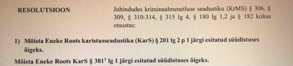 2.04.2025 Pärnu maakohus väljastas otsuse, mis puudutab väidetavat omastamist ja raamatupidamise dokumentide esitamata jätmist- mõistis kohus õigeks!
